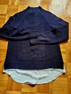 RW&CO. Navy Blue Women's Cable Knit Sweater